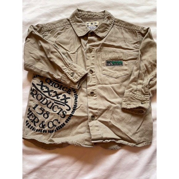 Vintage Gymboree Tan Collared Button Down Pocket Shirt Toddler Size Medium 2T-3T - Picture 6 of 11